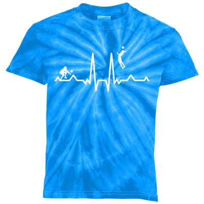 Funny Volleyball Heartbeat Volleyball Gift Kids Tie-Dye T-Shirt