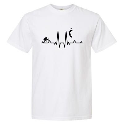 Funny Volleyball Heartbeat Volleyball Gift Garment-Dyed Heavyweight T-Shirt