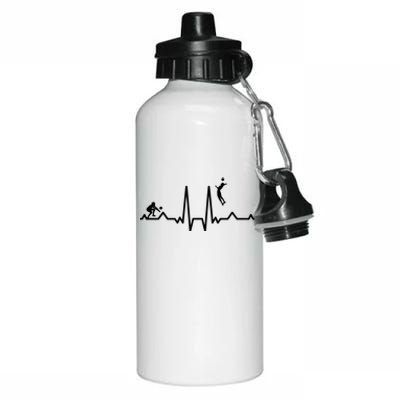 Funny Volleyball Heartbeat Volleyball Gift Aluminum Water Bottle