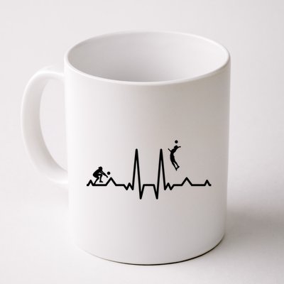 Funny Volleyball Heartbeat Volleyball Gift Coffee Mug