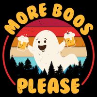 Funny Vintage Halloween More Boos Please Beer Lover Ghost Flatbill Hat