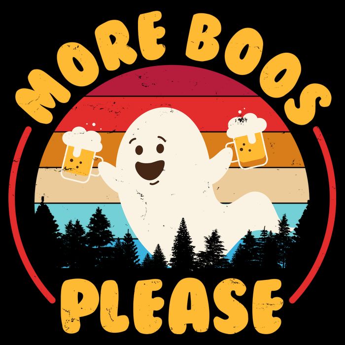 Funny Vintage Halloween More Boos Please Beer Lover Ghost Flatbill Hat