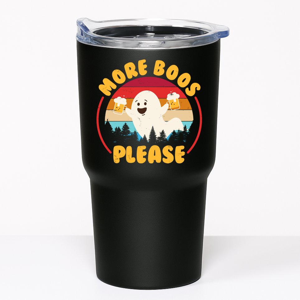 Funny Vintage Halloween More Boos Please Beer Lover Ghost Tumbler