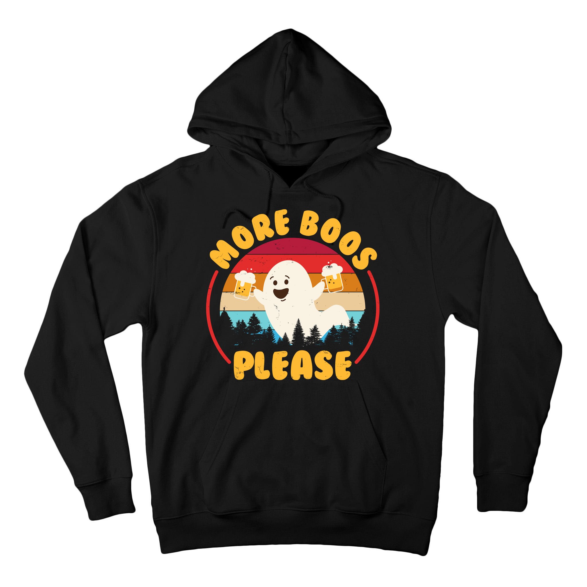 Funny Vintage Halloween More Boos Please Beer Lover Ghost Tall Hoodie