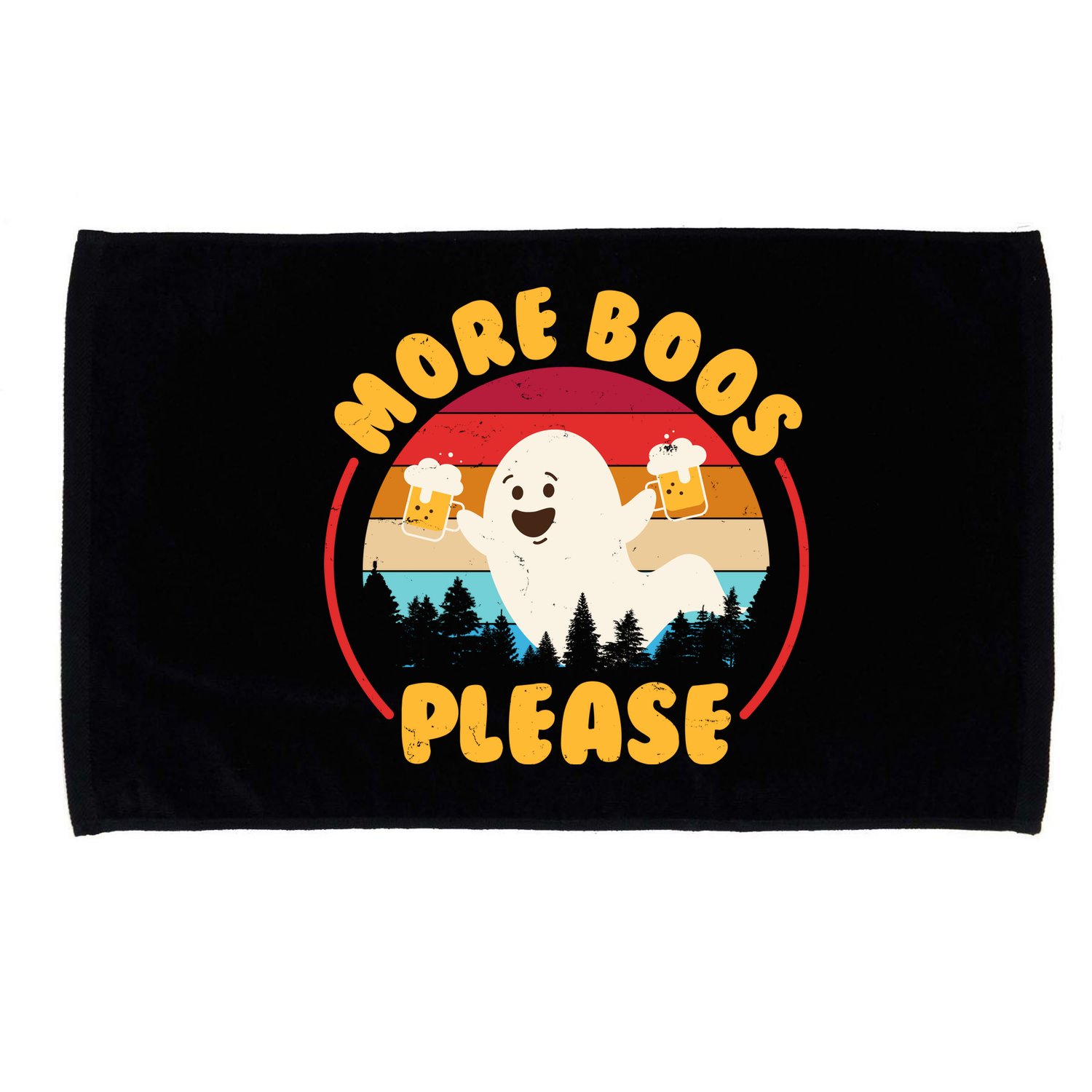 Funny Vintage Halloween More Boos Please Beer Lover Ghost Microfiber Hand Towel