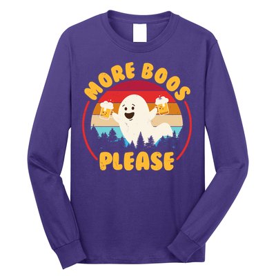 Funny Vintage Halloween More Boos Please Beer Lover Ghost Long Sleeve Shirt