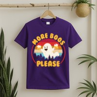 Funny Vintage Halloween More Boos Please Beer Lover Ghost T-Shirt