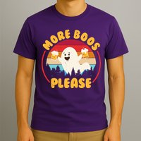 Funny Vintage Halloween More Boos Please Beer Lover Ghost T-Shirt