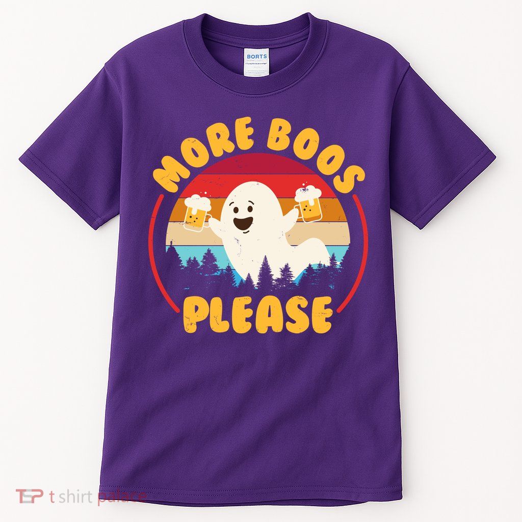 Funny Vintage Halloween More Boos Please Beer Lover Ghost Tall T-Shirt