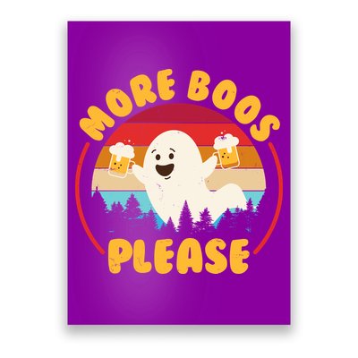 Funny Vintage Halloween More Boos Please Beer Lover Ghost Poster