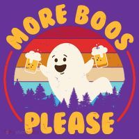 Funny Vintage Halloween More Boos Please Beer Lover Ghost Poster
