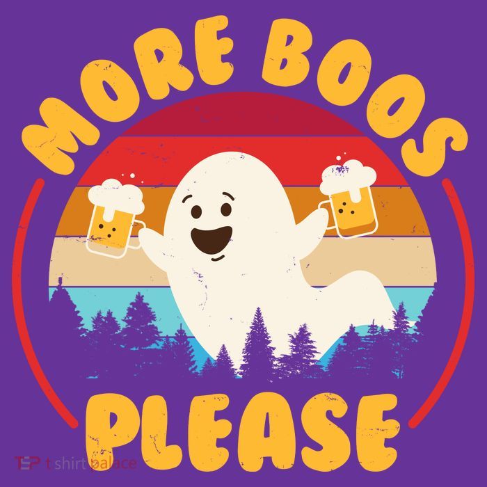 Funny Vintage Halloween More Boos Please Beer Lover Ghost Poster