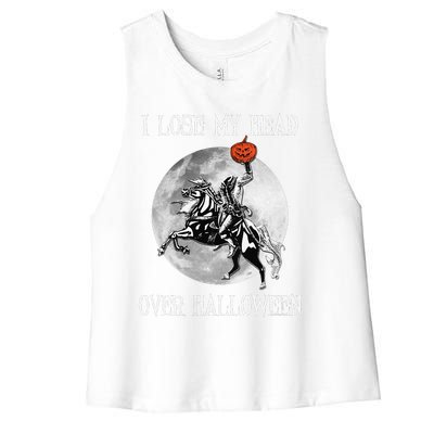 Funny Vintage Halloween Headless Horseman Funny Funny Women's Racerback Cropped Tank