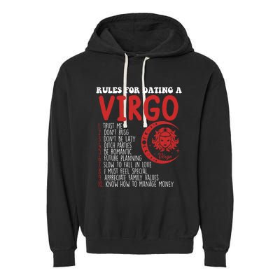 Funny Virgo Horoscope Rules For Dating A Virgo Zodiac Gift Garment-Dyed Fleece Hoodie