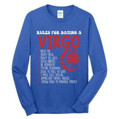 Funny Virgo Horoscope Rules For Dating A Virgo Zodiac Gift Tall Long Sleeve T-Shirt