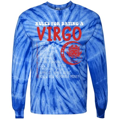 Funny Virgo Horoscope Rules For Dating A Virgo Zodiac Gift Tie-Dye Long Sleeve Shirt