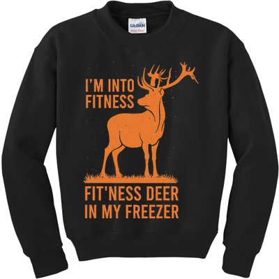 Funny Vintage Hunter Im Into Fitness Deer Hunting Season Kids Sweatshirt