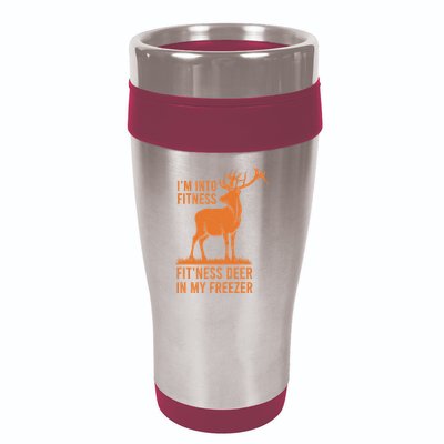 Funny Vintage Hunter Im Into Fitness Deer Hunting Season 16oz Travel Tumbler