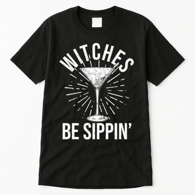 Funny Vintage Halloween Witches Be Sippin Martini Tall T-Shirt