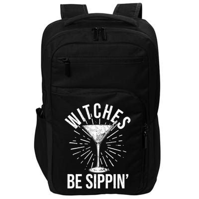 Funny Vintage Halloween Witches Be Sippin Martini Impact Tech Backpack