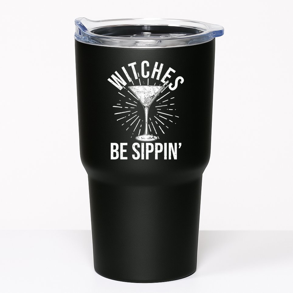 Funny Vintage Halloween Witches Be Sippin Martini Tumbler