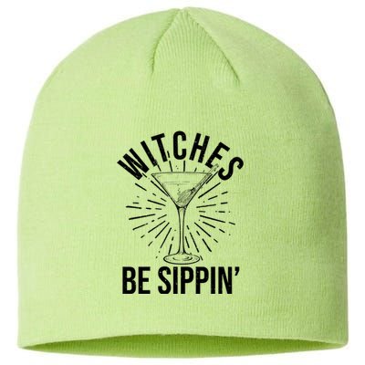 Funny Vintage Halloween Witches Be Sippin Martini Sustainable Beanie