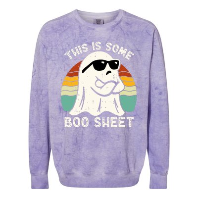 Funny Vintage Halloween Boo Ghost This Is Some Boo Sheet Gift Colorblast Crewneck Sweatshirt