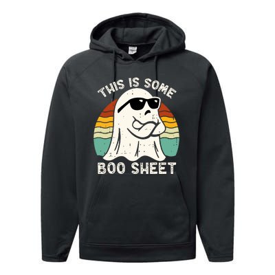 Funny Vintage Halloween Boo Ghost This Is Some Boo Sheet Gift Performance Fleece Hoodie