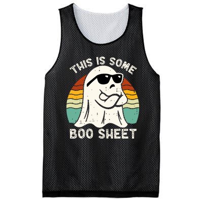 Funny Vintage Halloween Boo Ghost This Is Some Boo Sheet Gift Mesh Reversible Basketball Jersey Tank