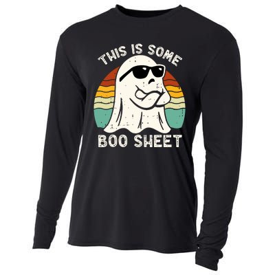 Funny Vintage Halloween Boo Ghost This Is Some Boo Sheet Gift Cooling Performance Long Sleeve Crew