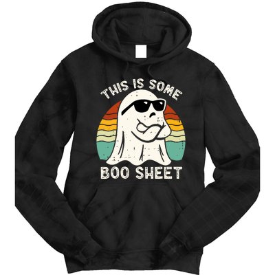 Funny Vintage Halloween Boo Ghost This Is Some Boo Sheet Gift Tie Dye Hoodie