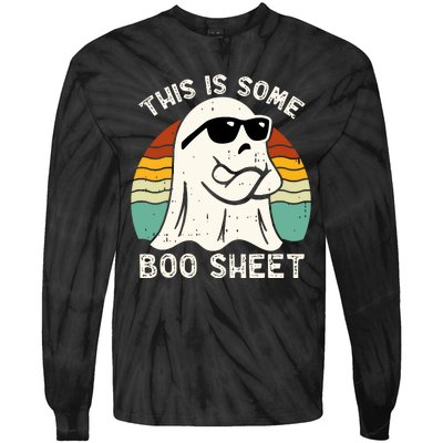 Funny Vintage Halloween Boo Ghost This Is Some Boo Sheet Gift Tie-Dye Long Sleeve Shirt