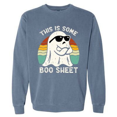 Funny Vintage Halloween Boo Ghost This Is Some Boo Sheet Gift Garment-Dyed Sweatshirt