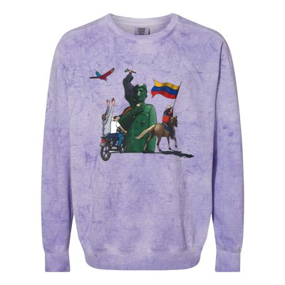 Free Venezuela Hasta El Final Abajo Cadenas Colorblast Crewneck Sweatshirt