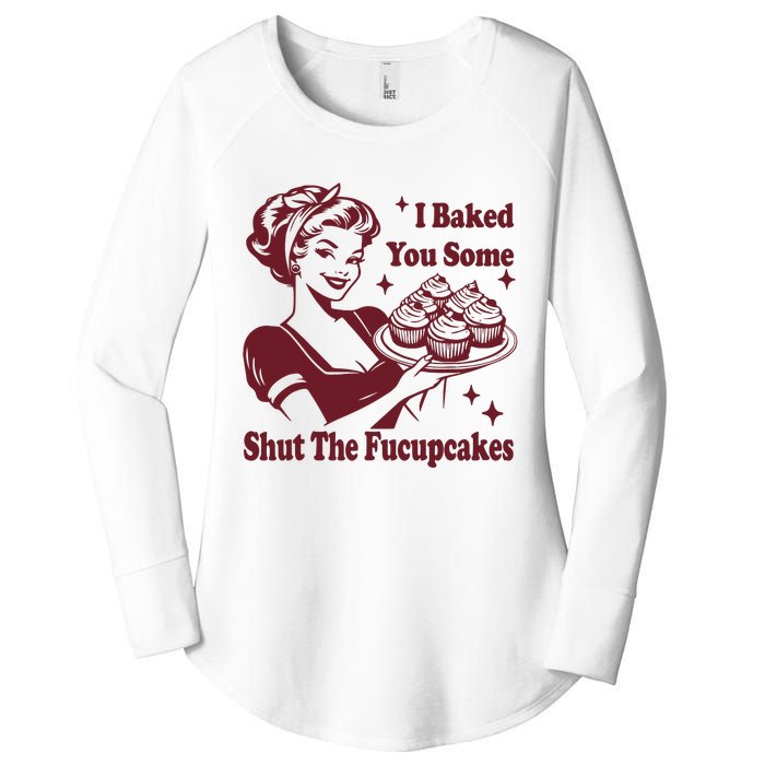 Funny Vintage Housewife I Baked You Some Shut The Fucupcakes Women's Perfect Tri Tunic Long Sleeve Shirt