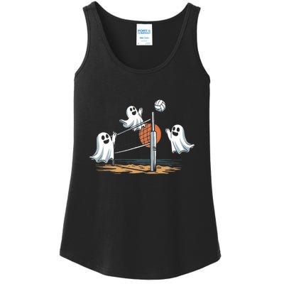 Funny Volleyball Halloween Ghostvolleyball Sports Lovers Ladies Essential Tank