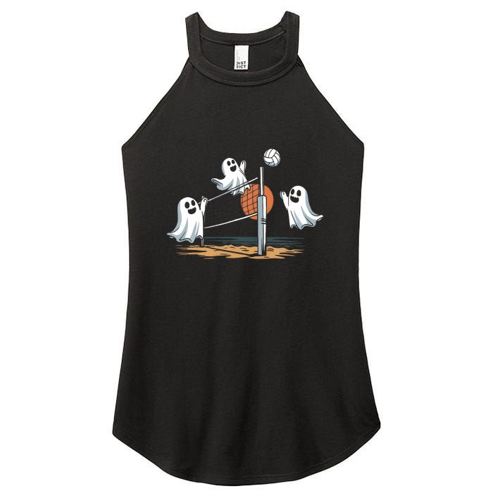 Funny Volleyball Halloween Ghostvolleyball Sports Lovers Women's Perfect Tri Rocker Tank