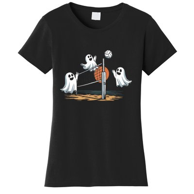 Funny Volleyball Halloween Ghostvolleyball Sports Lovers Women's T-Shirt