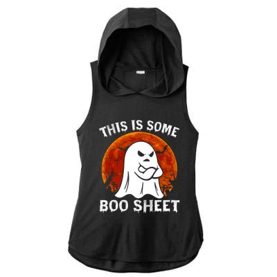 Funny Vintage Halloween Boo Ghost This Is Some Boo Sheet Gift Ladies PosiCharge Tri-Blend Wicking Draft Hoodie Tank