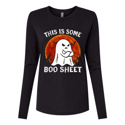 Funny Vintage Halloween Boo Ghost This Is Some Boo Sheet Gift Womens Cotton Relaxed Long Sleeve T-Shirt