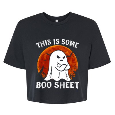 Funny Vintage Halloween Boo Ghost This Is Some Boo Sheet Gift Bella+Canvas Jersey Crop Tee