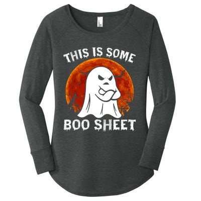 Funny Vintage Halloween Boo Ghost This Is Some Boo Sheet Gift Women's Perfect Tri Tunic Long Sleeve Shirt