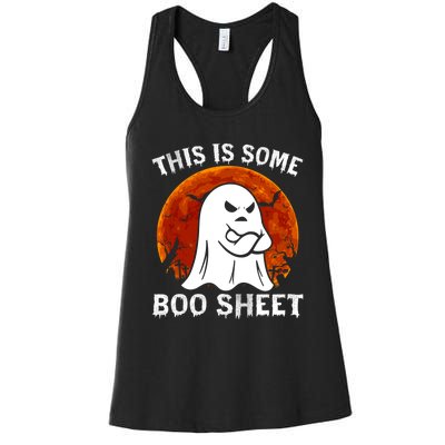 Funny Vintage Halloween Boo Ghost This Is Some Boo Sheet Gift Women's Racerback Tank