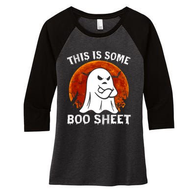 Funny Vintage Halloween Boo Ghost This Is Some Boo Sheet Gift Women's Tri-Blend 3/4-Sleeve Raglan Shirt