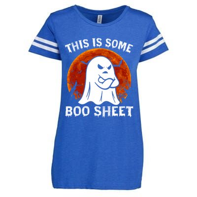 Funny Vintage Halloween Boo Ghost This Is Some Boo Sheet Gift Enza Ladies Jersey Football T-Shirt