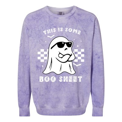 Funny Vintage Halloween Boo Ghost This Is Some Boo Sheet Gift Colorblast Crewneck Sweatshirt