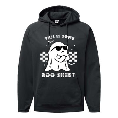 Funny Vintage Halloween Boo Ghost This Is Some Boo Sheet Gift Performance Fleece Hoodie