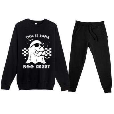 Funny Vintage Halloween Boo Ghost This Is Some Boo Sheet Gift Premium Crewneck Sweatsuit Set