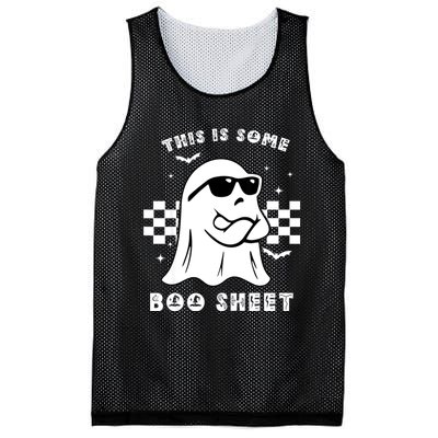 Funny Vintage Halloween Boo Ghost This Is Some Boo Sheet Gift Mesh Reversible Basketball Jersey Tank