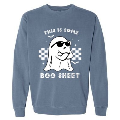 Funny Vintage Halloween Boo Ghost This Is Some Boo Sheet Gift Garment-Dyed Sweatshirt